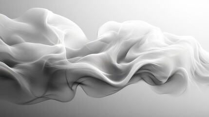 Obraz premium Soft, flowing fabric dances in the light, creating an ethereal ambiance in a serene, minimalist space