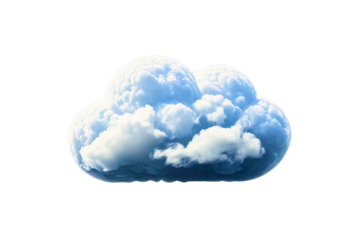 Soft white cloud floating against a transparent background in bright light