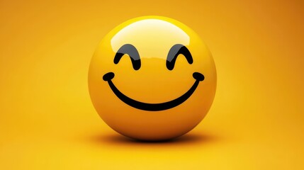 Happy emoticon smile symbol on a vibrant yellow background representing positive customer feedback and satisfaction in visuals