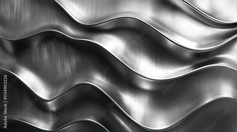 Poster waves of polished metal create a mesmerizing pattern under soft light revealing intricate textures a