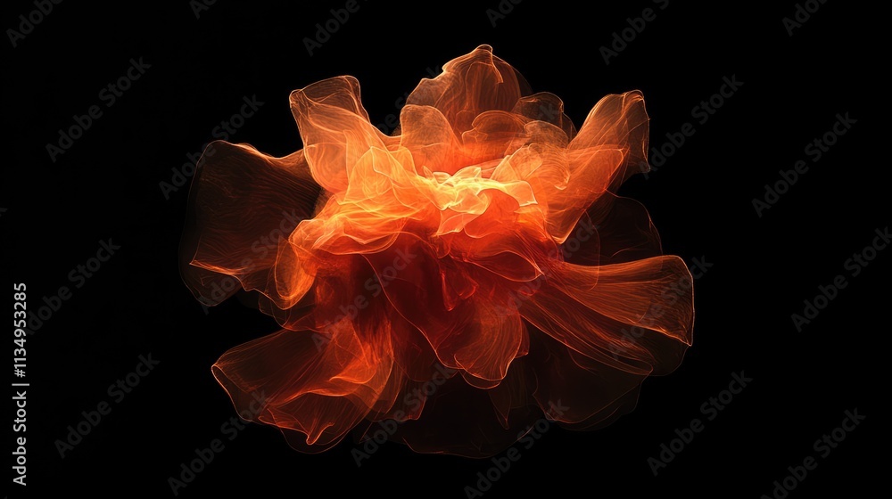 Poster colorful abstract fire flames creating a dynamic shape on a black background perfect for creative de