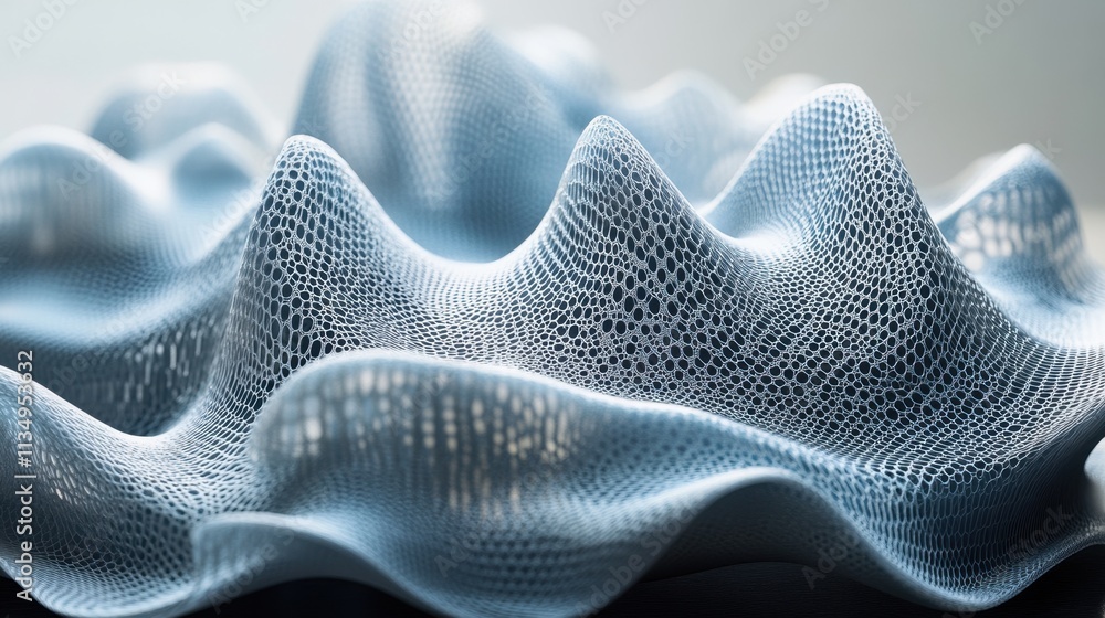 Aufkleber captivating abstract representation of intricate wave patterns in soft blue tones celebrating modern