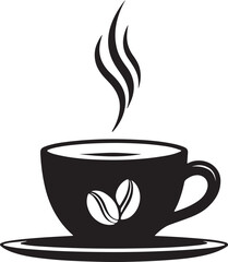 Coffee cup silhouette icon with transparent Background