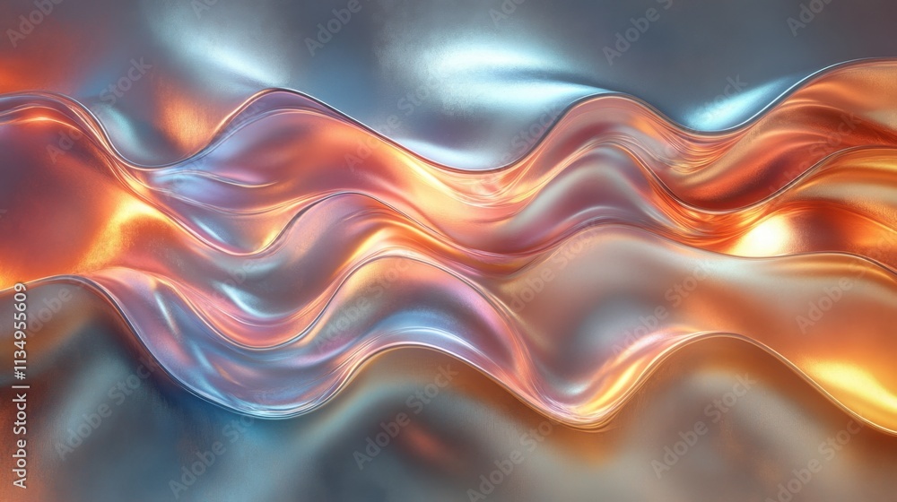 Poster vibrant waves of color dance across a reflective surface, creating a mesmerizing visual symphony of 
