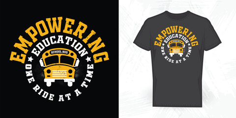 Funny Bus Driver Vintage 100 Days Of School T-shirt Design