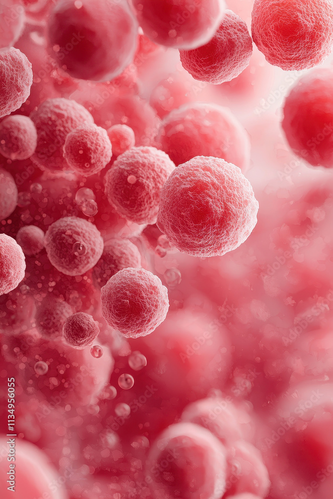 Poster intricate microscopic view of cells: exploring the biological world through microscopy for scientifi