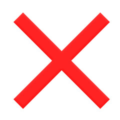 3d cross sign with red color