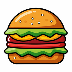 hamburger on white background
