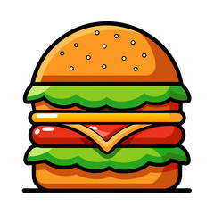 hamburger on a white