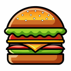 hamburger isolated on white