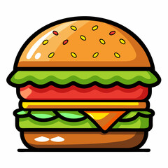 hamburger isolated on white