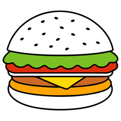 hamburger on white background