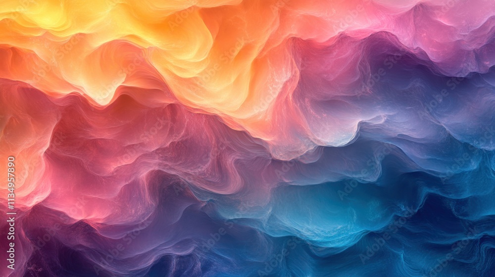 Aufkleber vibrant abstract clouds swirl in a beautiful spectrum of colors expressing emotion and energy in a d