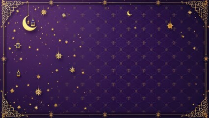 An elegant Islamic background pattern with rich colors and intricate details, suitable for cultural events and religious celebrations.