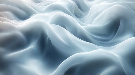 Fototapeta premium Delicate waves of translucent fabric create an enchanting landscape illuminated by morning light