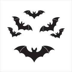 Naklejka premium Simple Black Silhouette Bat Design for Halloween