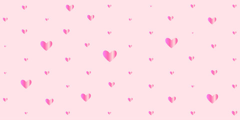 Cute little hearts in the background. Festive cover. Valentine's day wrapper. Vector illustration.