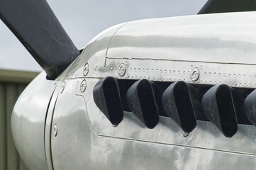 Exhaust outlets on historic Supermarine Spitfire aircraft