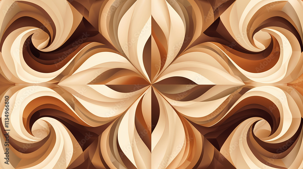 Poster whimsical abstract floral: this mesmerizing abstract design features a captivating swirling motif in