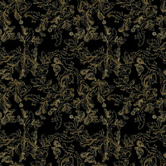 digital and textile flowers Seamless Pattern