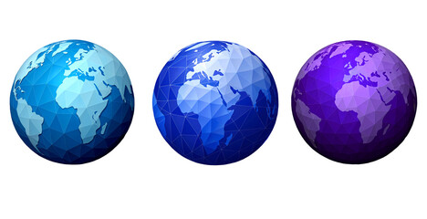 "Realistic Planet Earth Icon Set - High Quality PNG Illustrations with Transparent Background, Perfect for Global Maps, Cartography, Education, Science, and Business Designs, Download Now