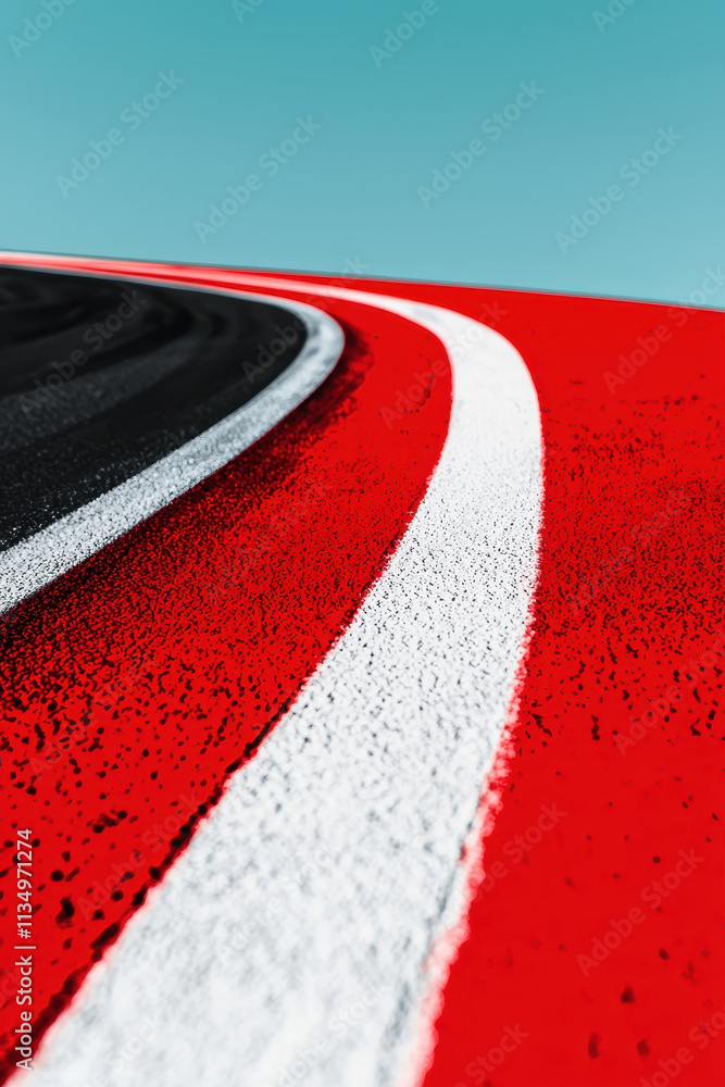 Poster high-octane racing circuit road with dynamic curves capturing the essence of speed and precision on 