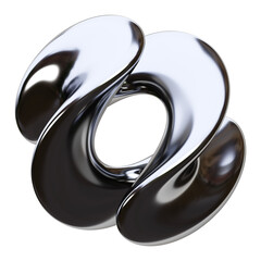 metallic abstract shape 3d illustration
