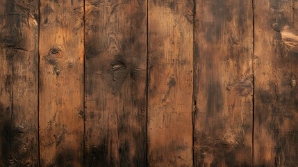 A close-up view of rustic wooden planks showcasing rich textures and warm brown hues, perfect for background or design projects.