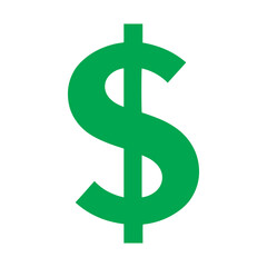 Green dollar sign icon vector illustration design on white background.