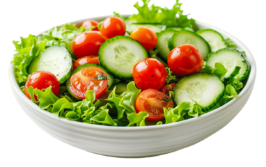 Bowl of Fresh Green Salad Adorned with Crisp and Bright Toppings