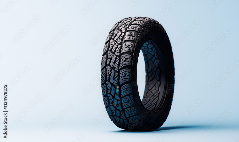 Poster high-performance tire with advanced tread pattern for enhanced traction and durability on various te
