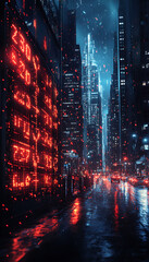 Fototapeta premium A illustration depicting the collapse of stock market values, with falling stock charts, crashing numbers, and a sense of economic turmoil, symbolizing a financial crisis