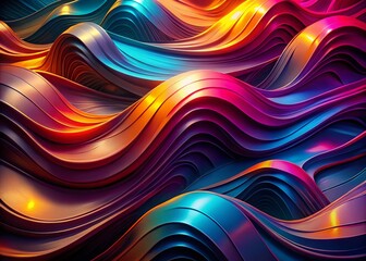 Fototapeta premium Futuristic Abstract Texture with 3D Flow Shapes and Vivid Gradient Colors for Dynamic Technology-Inspired Backgrounds and Minimalist Web Banners
