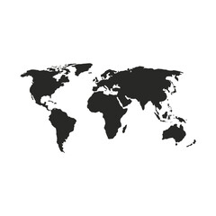 Vector silhouette of a world map. Detailed vector illustration