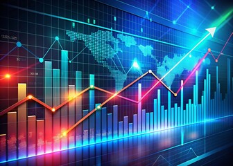 Futuristic Digital Economic Graph Illustrating Investment Growth and Dividends with a Rule of Thirds Composition for Enhanced Visual Impact