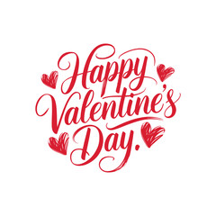 Happy Valentines day LetteringTypography Vector Illustration.