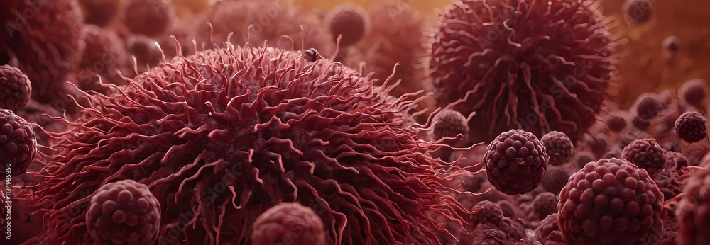 Poster microscopic cellular structure: a detailed 3d rendering showcases the intricate textures and formati