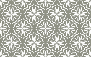 Fototapeta premium Floral geometric seamless pattern. Fabric for ornament, wallpaper, packaging, vector background.