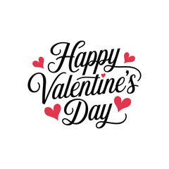 Happy Valentines day LetteringTypography Vector Illustration.