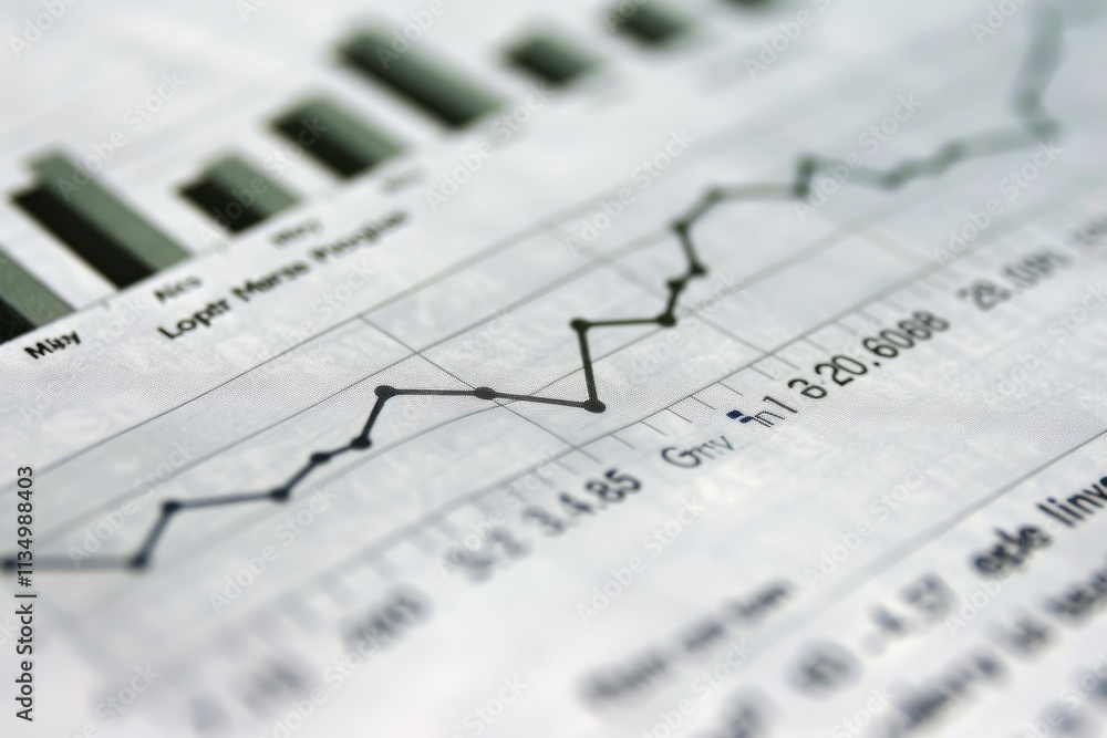 Poster a line graph illustrates month-by-month data trends alongside a bar chart, highlighting changes and 