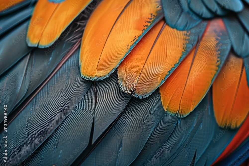 Poster these brightly colored feathers display a stunning array of patterns and textures, highlighting the 