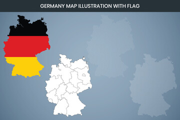 Obraz premium Germany Map Illustration with Flag