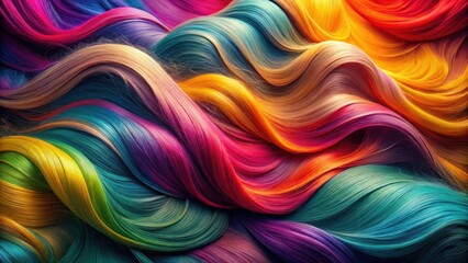 Colorful Wavy Hair Gradient: Minimalist Photography, Abstract Hair,  Hair Texture,  Wavy Hairstyle