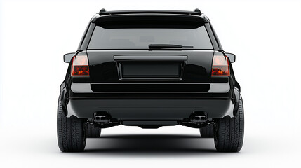 Sleek Black SUV: Rear View of a Modern Luxury Vehicle