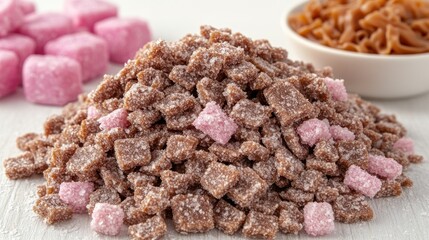 A colorful array of sweet treats tempts with playful hues and delightful textures