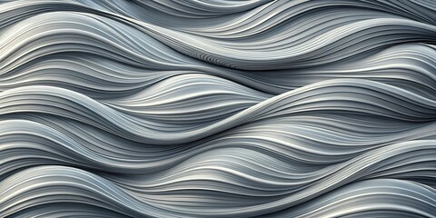 Fototapeta premium Abstract White Curved Lines, a Wavelike Design Featuring Smooth and Continuous Ribbons, Creating a Modern and Minimalist Background