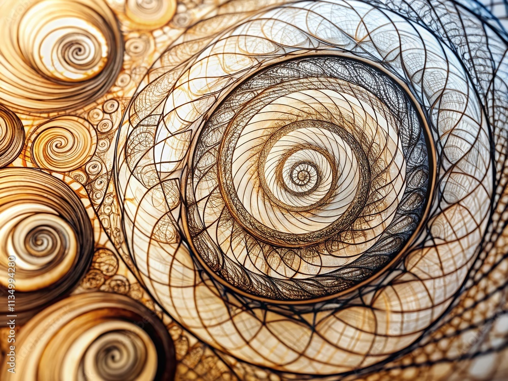 Aufkleber hand drawn abstract doodle spirals and swirls captured in motion, evoking creativity and imagination