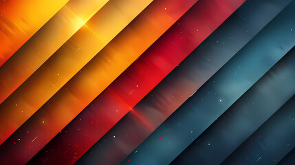 Obraz premium Diagonal Stripes Abstract Art: A captivating abstract composition featuring vibrant diagonal stripes in shades of orange, red, and blue.