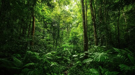 Fototapeta premium Dense forest ecosystem with a variety