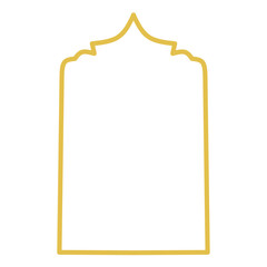 Ramadan gold Frames . Vector Islam Shapes Elements. Arabic Arch  Door and Windows In Minimal Outline Style for Labels  Logo  Banner Templates